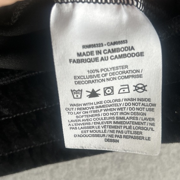 Vintage Nike Tracksuit Girls Large Black Velour Zip Up Track Set Logo Y2K - Picture 11 of 12